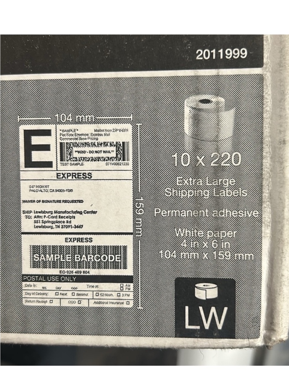 Dymo 4XL Printer Labels - Thermal Label Roll - White Shipping Labels - 4x6 - Picture 4 of 4